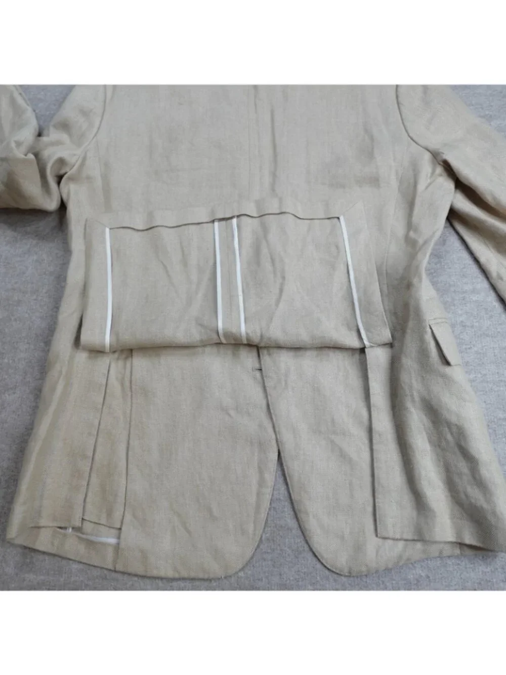 Brooks Brothers 1818 Blazer 43R Beige Linen Half Lined Fitzgerald Baird McNutt